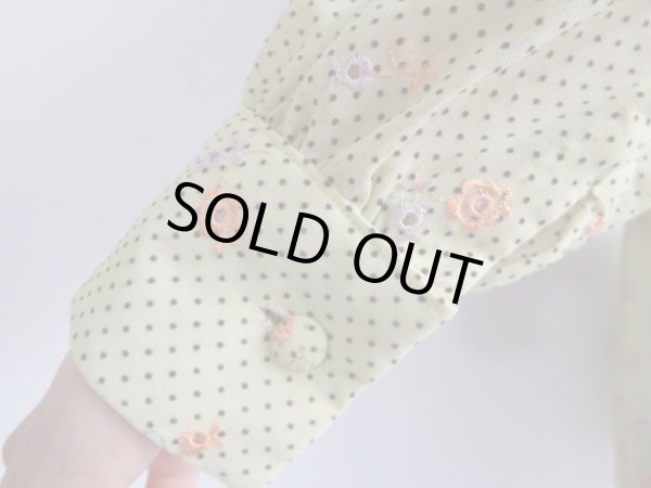 画像8: ★お仕立て品*お花刺繍のドットワンピ (8)