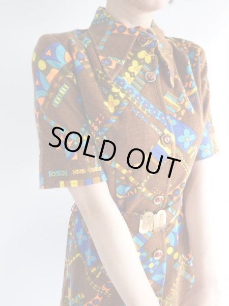 画像3: ★お仕立て品*レトロポップなお花ちゃんワンピ (3)