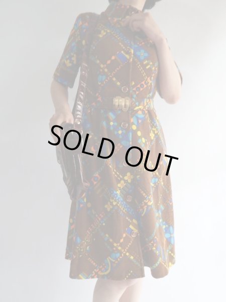 画像2: ★お仕立て品*レトロポップなお花ちゃんワンピ (2)