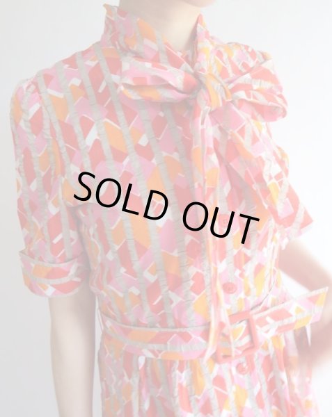 画像3: ★未使用*コットン素材の棒タイリボンワンピ (3)