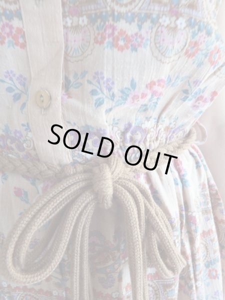 画像5: ★未使用*バラとペイズリー柄のキュートなコットンワンピ (5)
