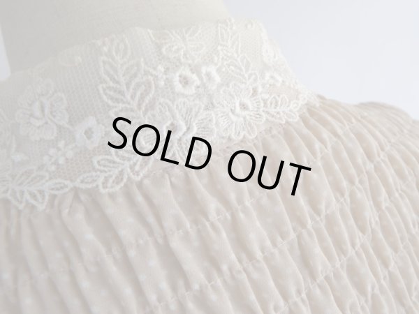 画像3: ミニドット柄のお花レース切り替えワンピ (3)