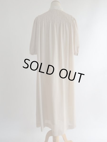 画像5: ミニドット柄のお花レース切り替えワンピ (5)