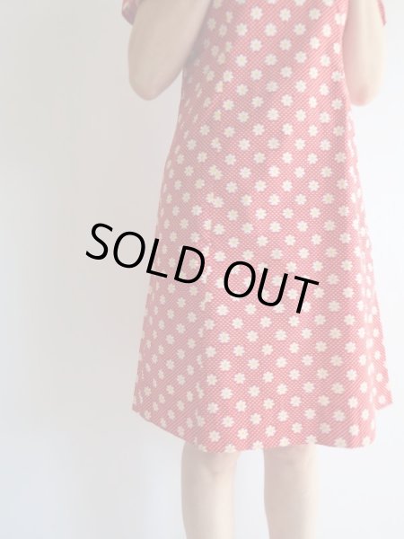 画像7: ★未使用*お仕立て品お花＆ドット柄ワンピR (7)