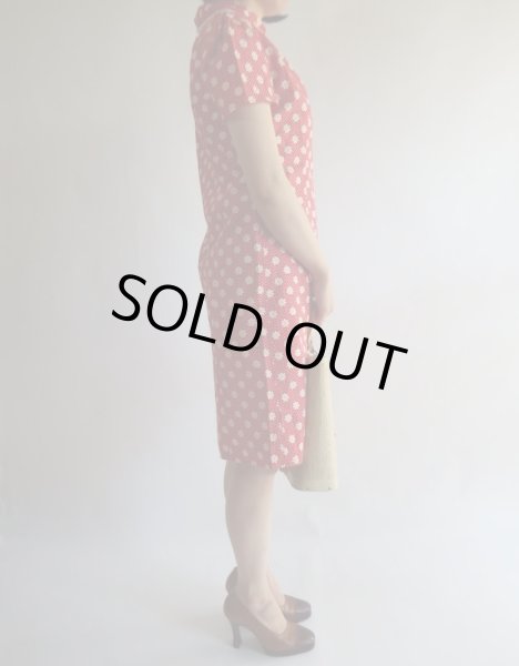 画像5: ★未使用*お仕立て品お花＆ドット柄ワンピR (5)