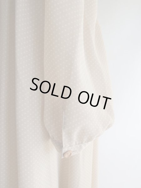 画像4: ミニドット柄のお花レース切り替えワンピ (4)