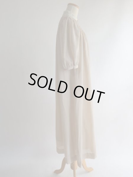 画像6: ミニドット柄のお花レース切り替えワンピ (6)