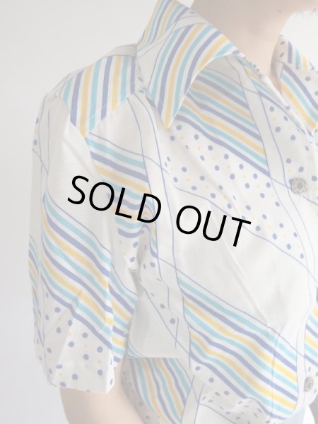 画像6: ★未使用*カラフル水玉とライン柄トップス (6)