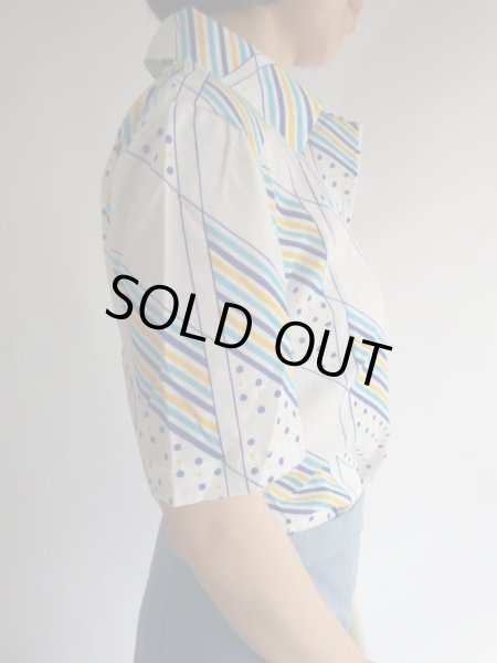 画像3: ★未使用*カラフル水玉とライン柄トップス (3)