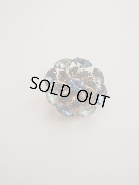 画像5: アイスブルーマーキスラインストーンのブローチ (5)