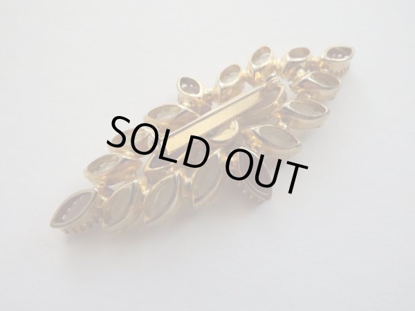 画像5: レモンイエローマーキスラインストーンブローチ (5)