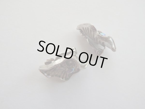 画像3: シルバーメタルとラインストーンのイヤリング (3)