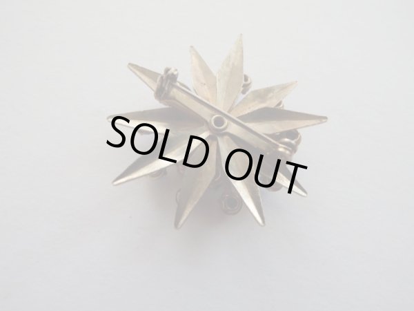 画像4: ブルーラインストーンのスターバーストブローチ (4)