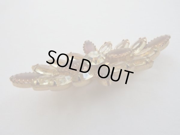 画像4: レモンイエローマーキスラインストーンブローチ (4)