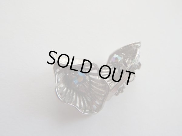 画像5: シルバーメタルとラインストーンのイヤリング (5)