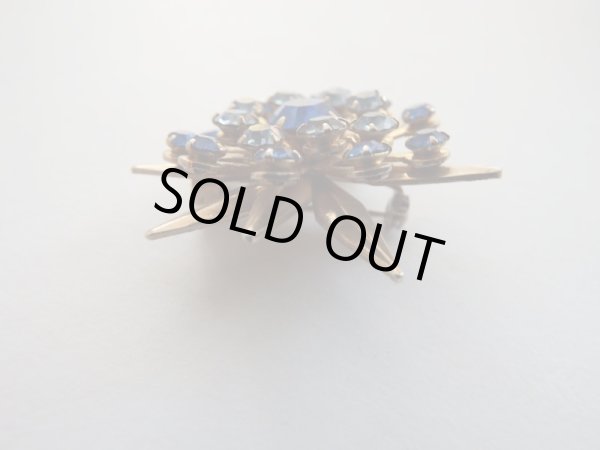 画像5: ブルーラインストーンのスターバーストブローチ (5)