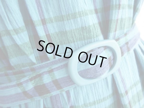 画像6: ★未使用*コットン素材の格子柄ワンピ (6)