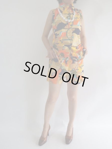 画像3: ★未使用*極上レトロ柄セットアップ(パンツはウエストゴム♪) (3)