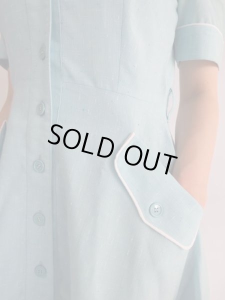 画像10: ★水色×白vintageワンピ (10)