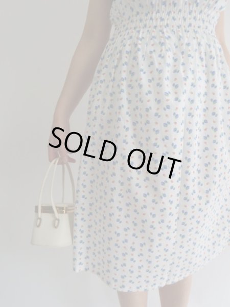 画像4: ★青いイチゴとお花のコットンワンピ (4)