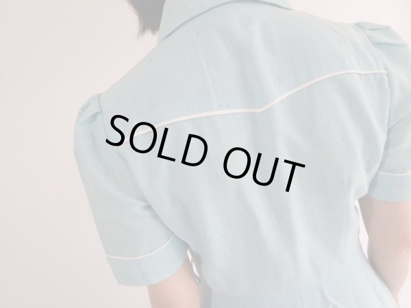 画像5: ★水色×白vintageワンピ (5)