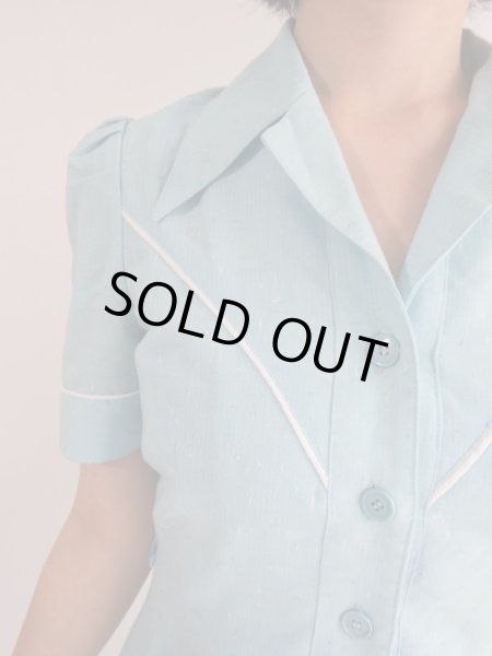 画像9: ★水色×白vintageワンピ (9)