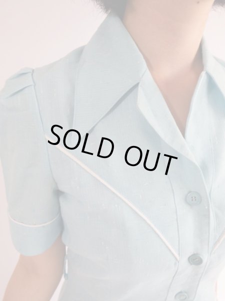 画像8: ★水色×白vintageワンピ (8)