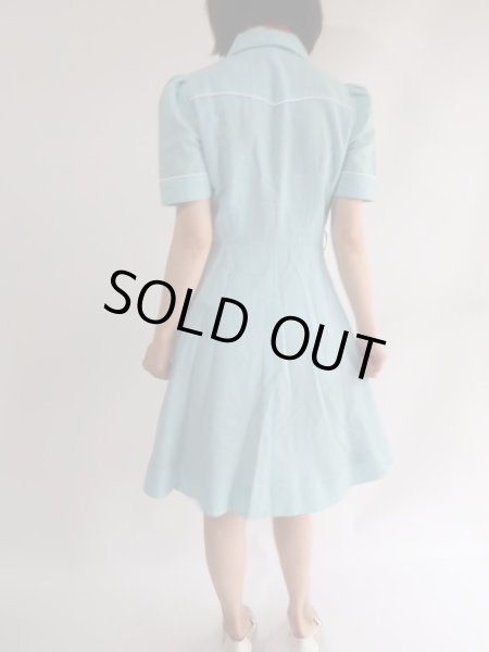 画像4: ★水色×白vintageワンピ (4)