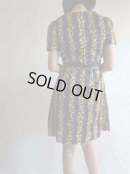 画像3: ★お仕立て品*ストライプ透かしの花柄ワンピ (3)