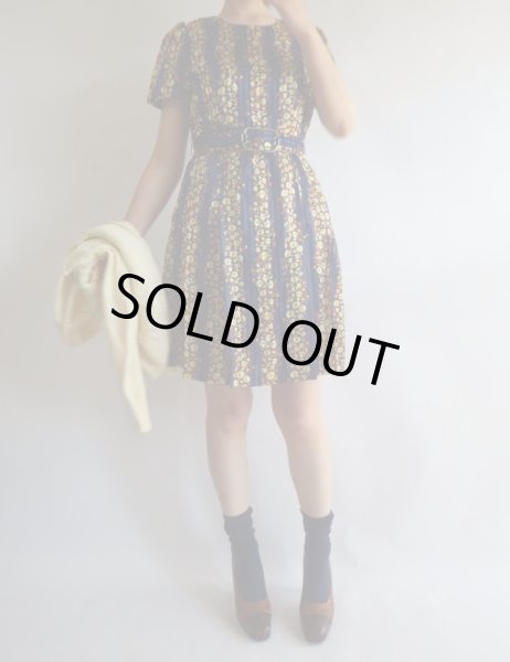 画像2: ★お仕立て品*ストライプ透かしの花柄ワンピ (2)