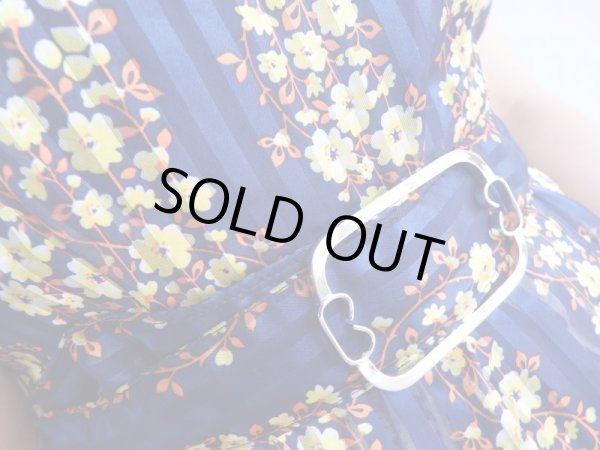 画像6: ★お仕立て品*ストライプ透かしの花柄ワンピ (6)