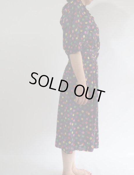 画像3: ★スイス製生地*カラフル水玉ワンピ (3)