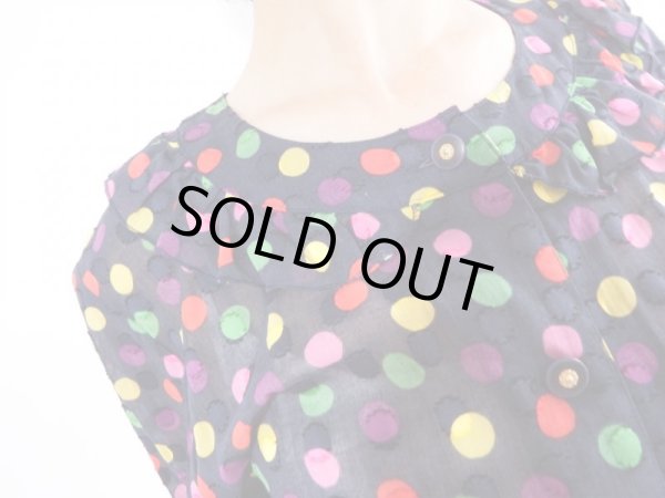 画像7: ★スイス製生地*カラフル水玉ワンピ (7)