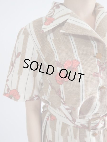 画像6: ★レトロキュートなお花ちゃんストライプワンピ (6)