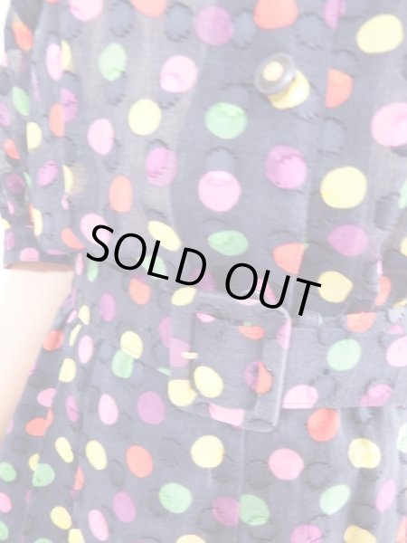 画像8: ★スイス製生地*カラフル水玉ワンピ (8)