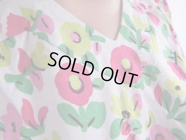 画像6: ★お仕立て品*カラフルお花のコットンワンピ (6)