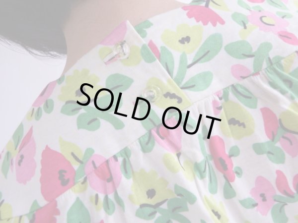 画像4: ★お仕立て品*カラフルお花のコットンワンピ (4)