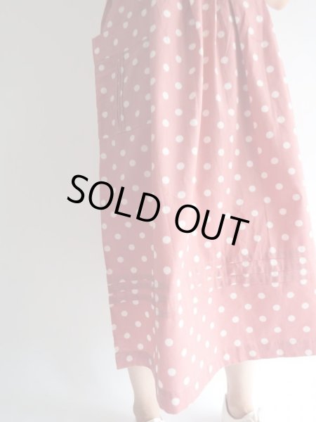 画像10: ★ピンク×白水玉コットンワンピ (10)