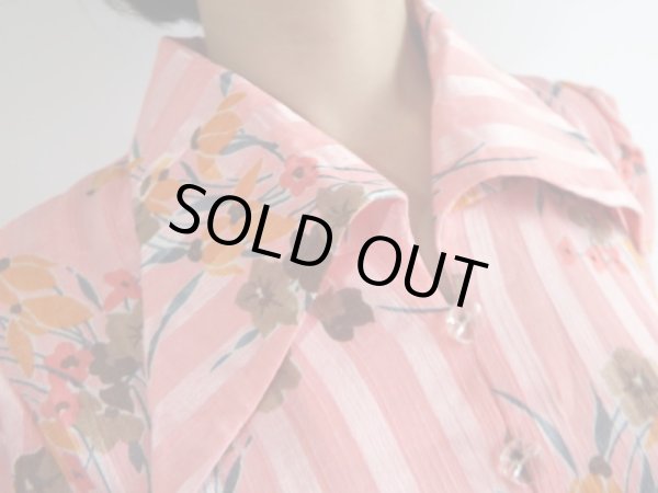 画像7: ★透かしストライプ柄のお花ワンピ (7)