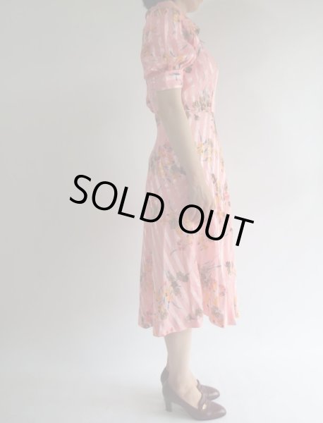 画像3: ★透かしストライプ柄のお花ワンピ (3)