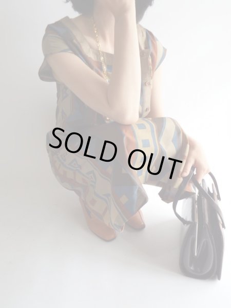 画像3: ★未使用*モダンな大人幾何学コットンワンピ (3)