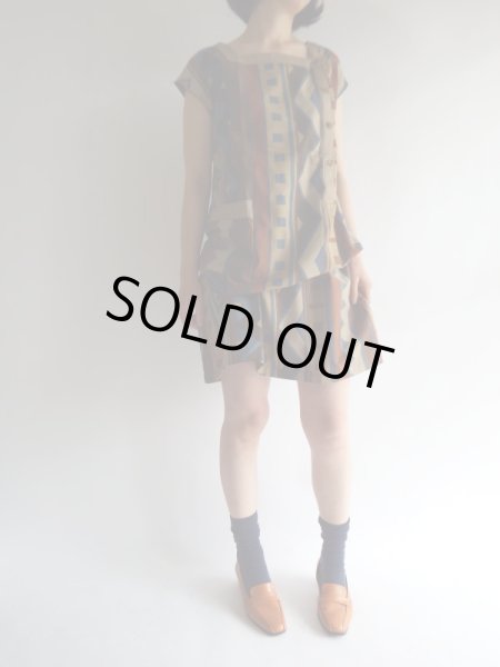 画像5: ★未使用*モダンな大人幾何学コットンワンピ (5)