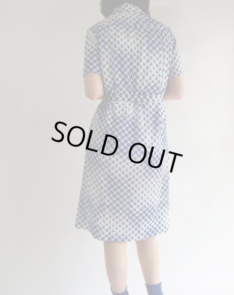 画像2: ★未使用★MICALADY*ブルー×白モダンワンピ (2)