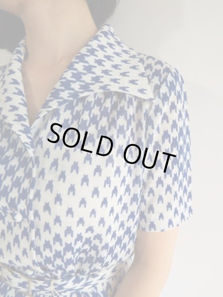 画像6: ★未使用★MICALADY*ブルー×白モダンワンピ (6)