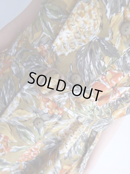 画像6: ★未使用*パイナップルや木の実、お花柄コットンワンピ (6)