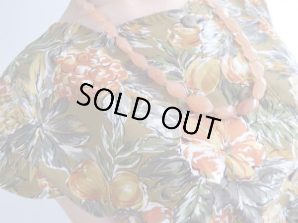 画像9: ★未使用*パイナップルや木の実、お花柄コットンワンピ (9)