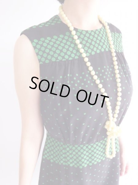 画像6: ★レナウン*黒地に緑の水玉ちゃんワンピ (6)