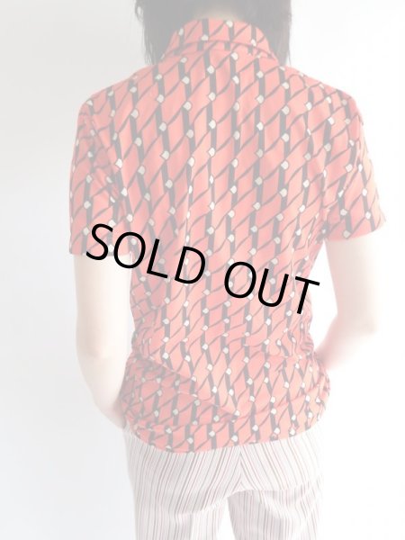 画像3: ★赤×黒モダン柄シャツ (3)