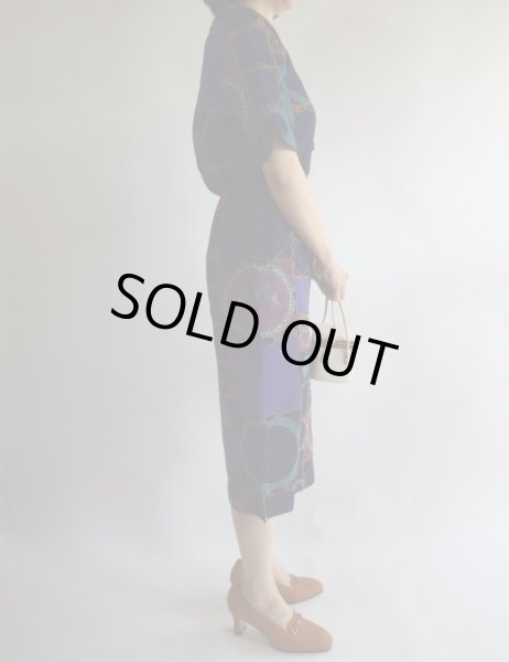 画像4: ★レトロモダンなカッコいい鳥さん柄ワンピ (4)