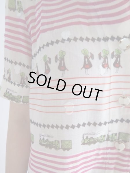 画像5: ★お仕立て品*平隊さんと汽車柄ワンピ (5)